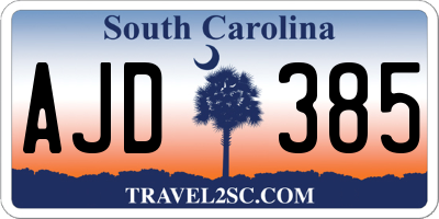 SC license plate AJD385