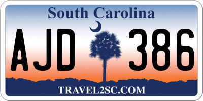 SC license plate AJD386