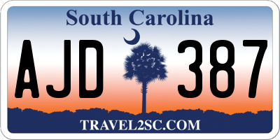 SC license plate AJD387