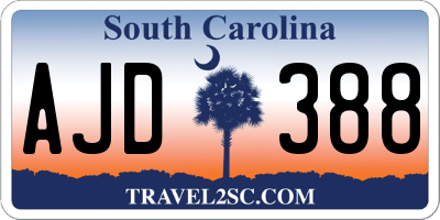 SC license plate AJD388