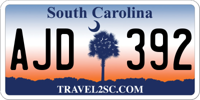 SC license plate AJD392