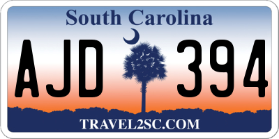 SC license plate AJD394