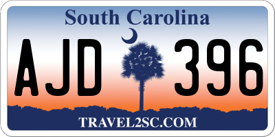 SC license plate AJD396