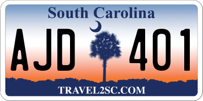 SC license plate AJD401