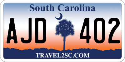 SC license plate AJD402