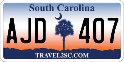 SC license plate AJD407