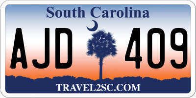 SC license plate AJD409