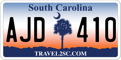 SC license plate AJD410