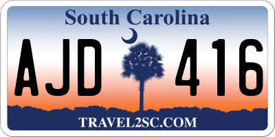 SC license plate AJD416