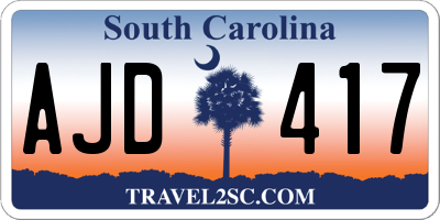 SC license plate AJD417