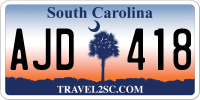 SC license plate AJD418
