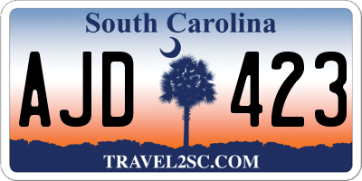 SC license plate AJD423