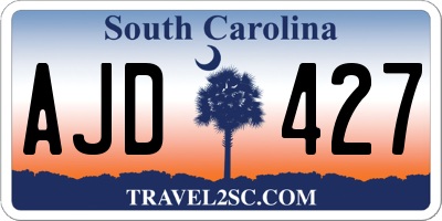 SC license plate AJD427