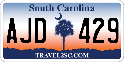 SC license plate AJD429