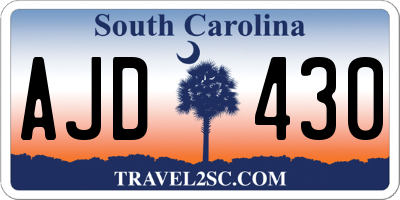 SC license plate AJD430