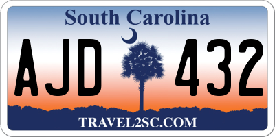 SC license plate AJD432