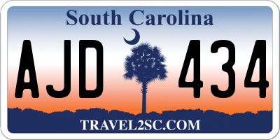 SC license plate AJD434