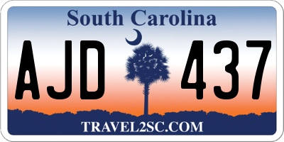 SC license plate AJD437