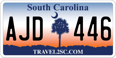 SC license plate AJD446