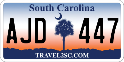 SC license plate AJD447