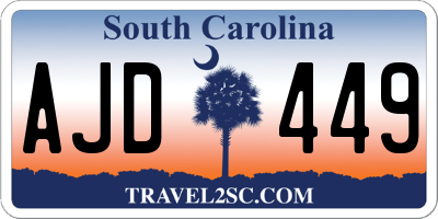 SC license plate AJD449