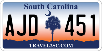 SC license plate AJD451