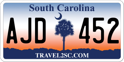 SC license plate AJD452