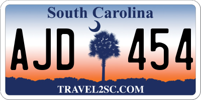 SC license plate AJD454