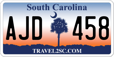 SC license plate AJD458