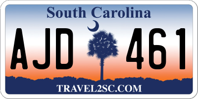 SC license plate AJD461