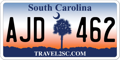 SC license plate AJD462