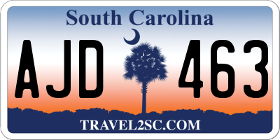SC license plate AJD463