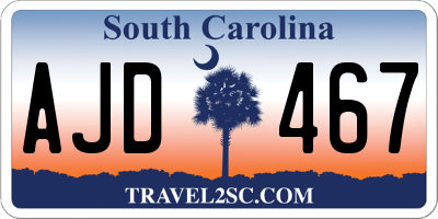 SC license plate AJD467