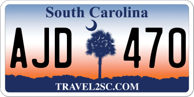 SC license plate AJD470