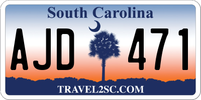 SC license plate AJD471
