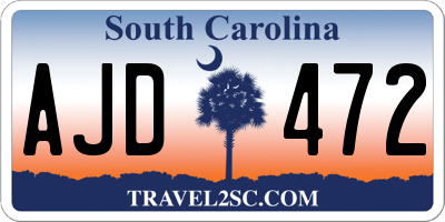 SC license plate AJD472
