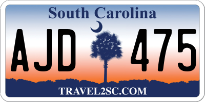 SC license plate AJD475