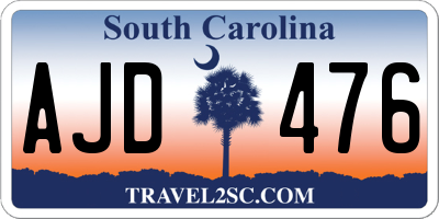 SC license plate AJD476