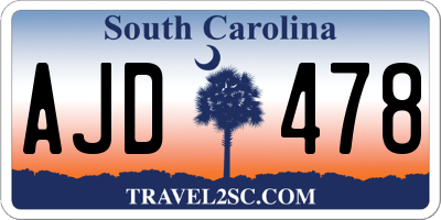 SC license plate AJD478