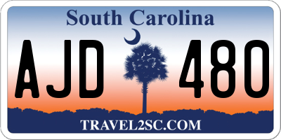SC license plate AJD480
