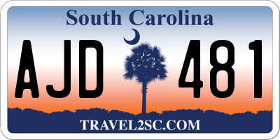 SC license plate AJD481