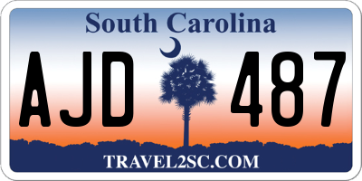 SC license plate AJD487
