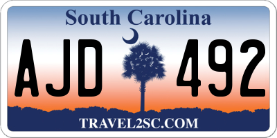 SC license plate AJD492