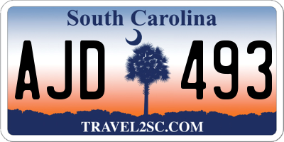 SC license plate AJD493