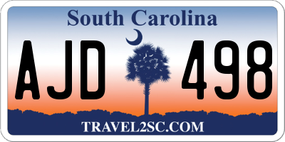 SC license plate AJD498
