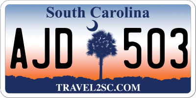 SC license plate AJD503