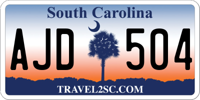 SC license plate AJD504