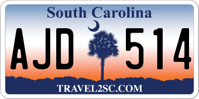 SC license plate AJD514
