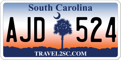 SC license plate AJD524