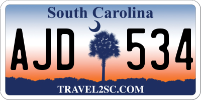SC license plate AJD534